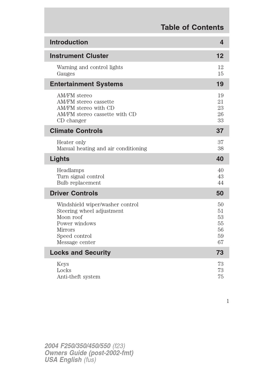 FORD F250 2004 OWNER'S MANUAL Pdf Download ManualsLib