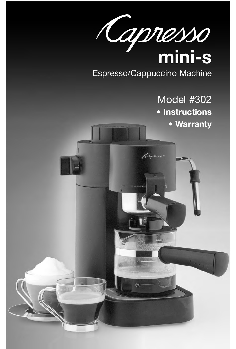 CAPRESSO MINI-S 302 INSTRUCTIONS MANUAL 