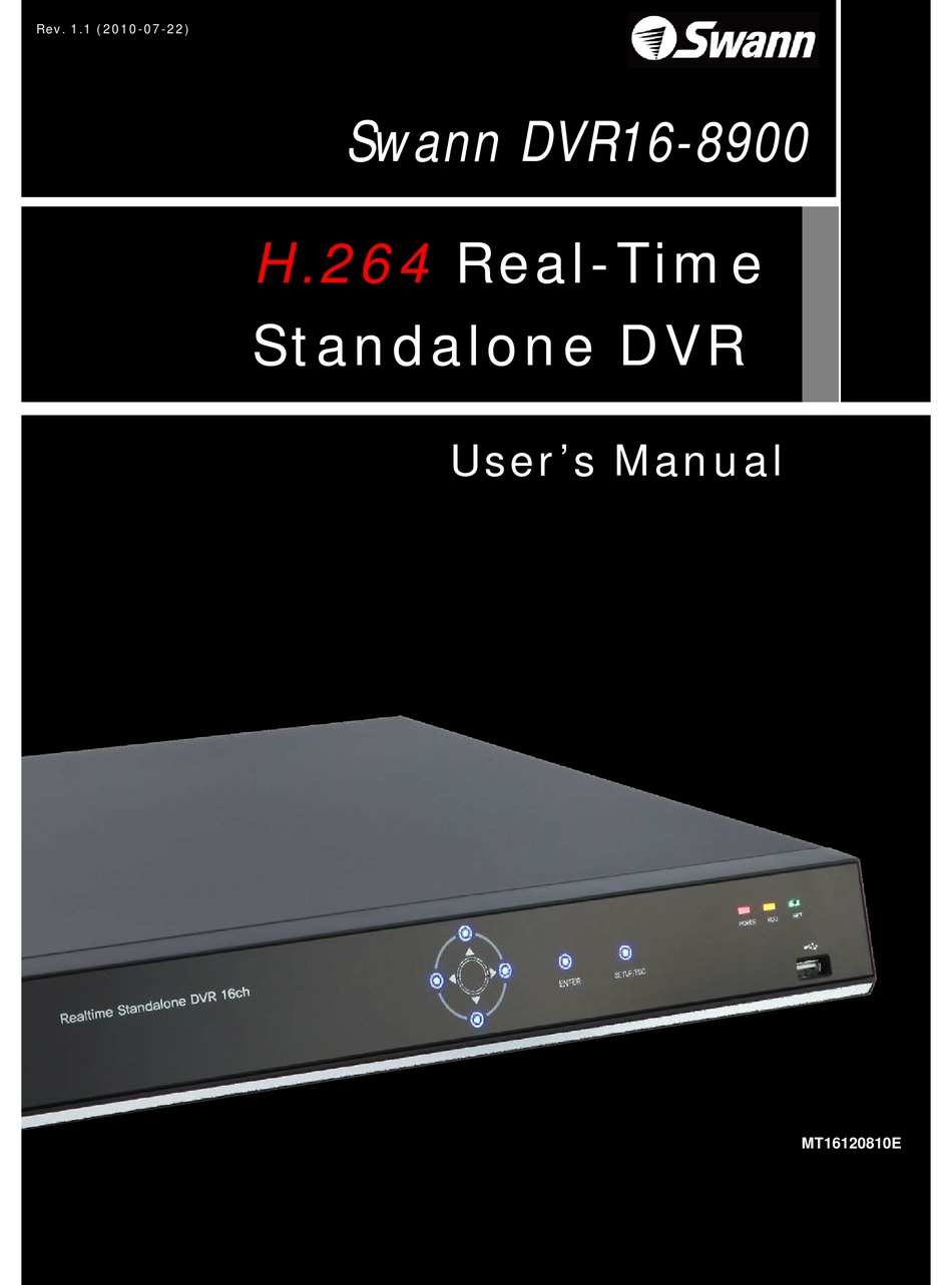 SWANN DVR168900 USER MANUAL Pdf Download ManualsLib