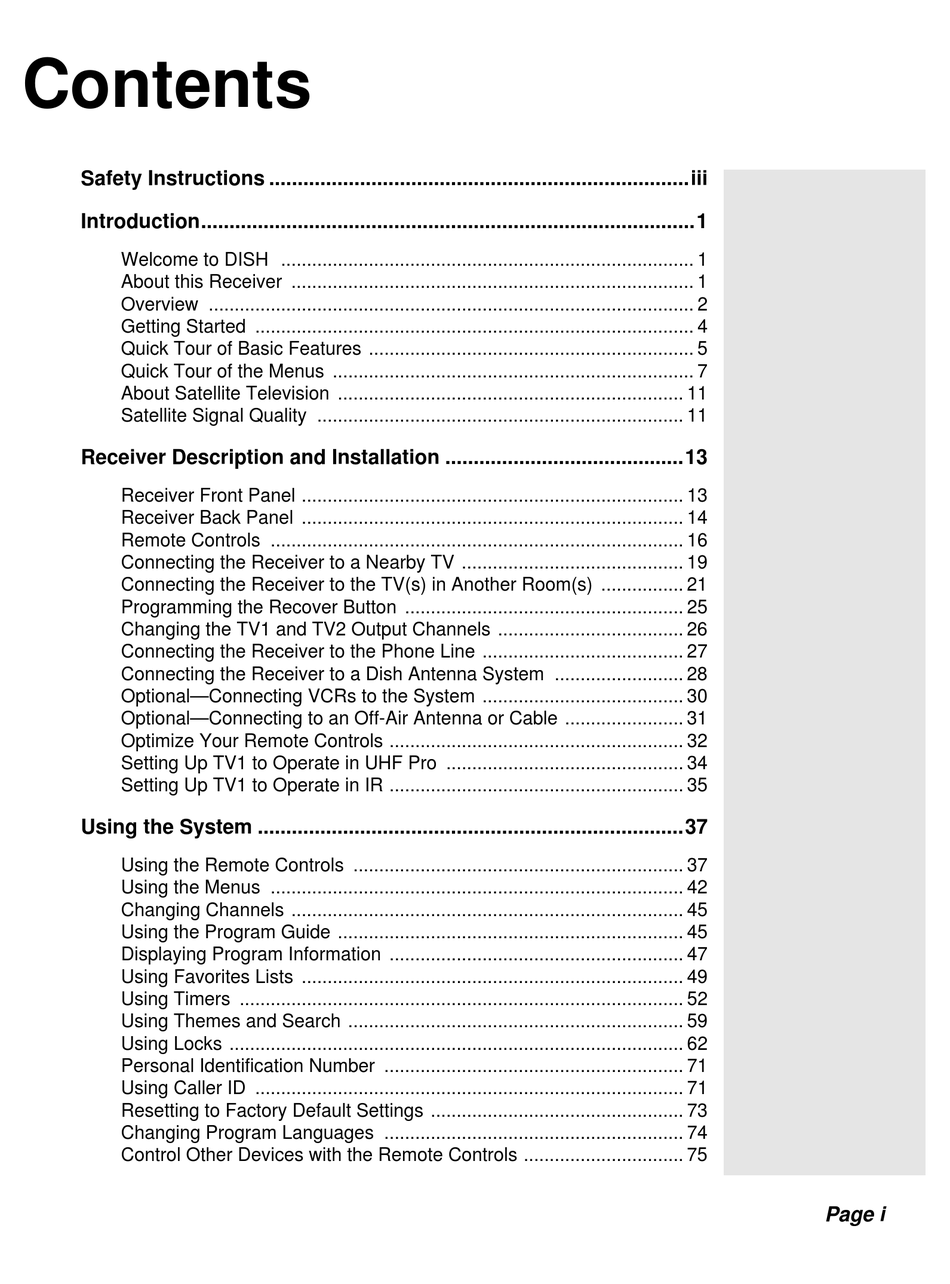 DISH NETWORK SATELLITE RECEIVER USER MANUAL Pdf Download | ManualsLib