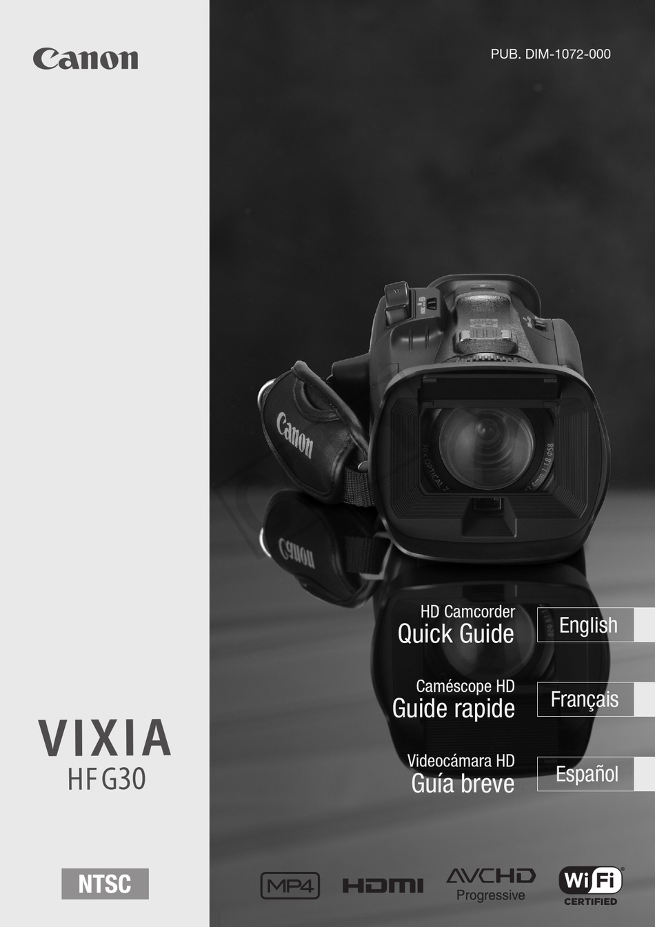 Canon Vixia Hf G30 Quick Manual Pdf Download Manualslib