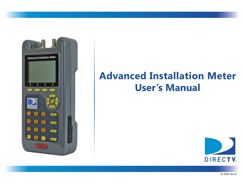 Directv Advanced Installation Meter User Manual Pdf Download Manualslib