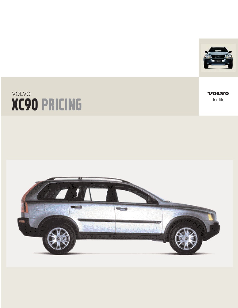 VOLVO XC90 PRICING AND SPECIFICATION MANUAL Pdf Download ManualsLib