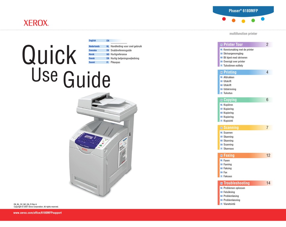 XEROX PHASER 6180MFP QUICK USE MANUAL Pdf Download ManualsLib