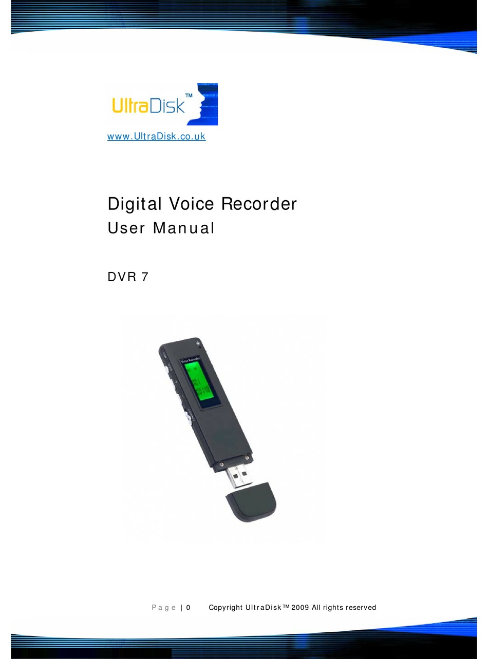 ULTRA DISK DVR 7 USER MANUAL Pdf Download ManualsLib
