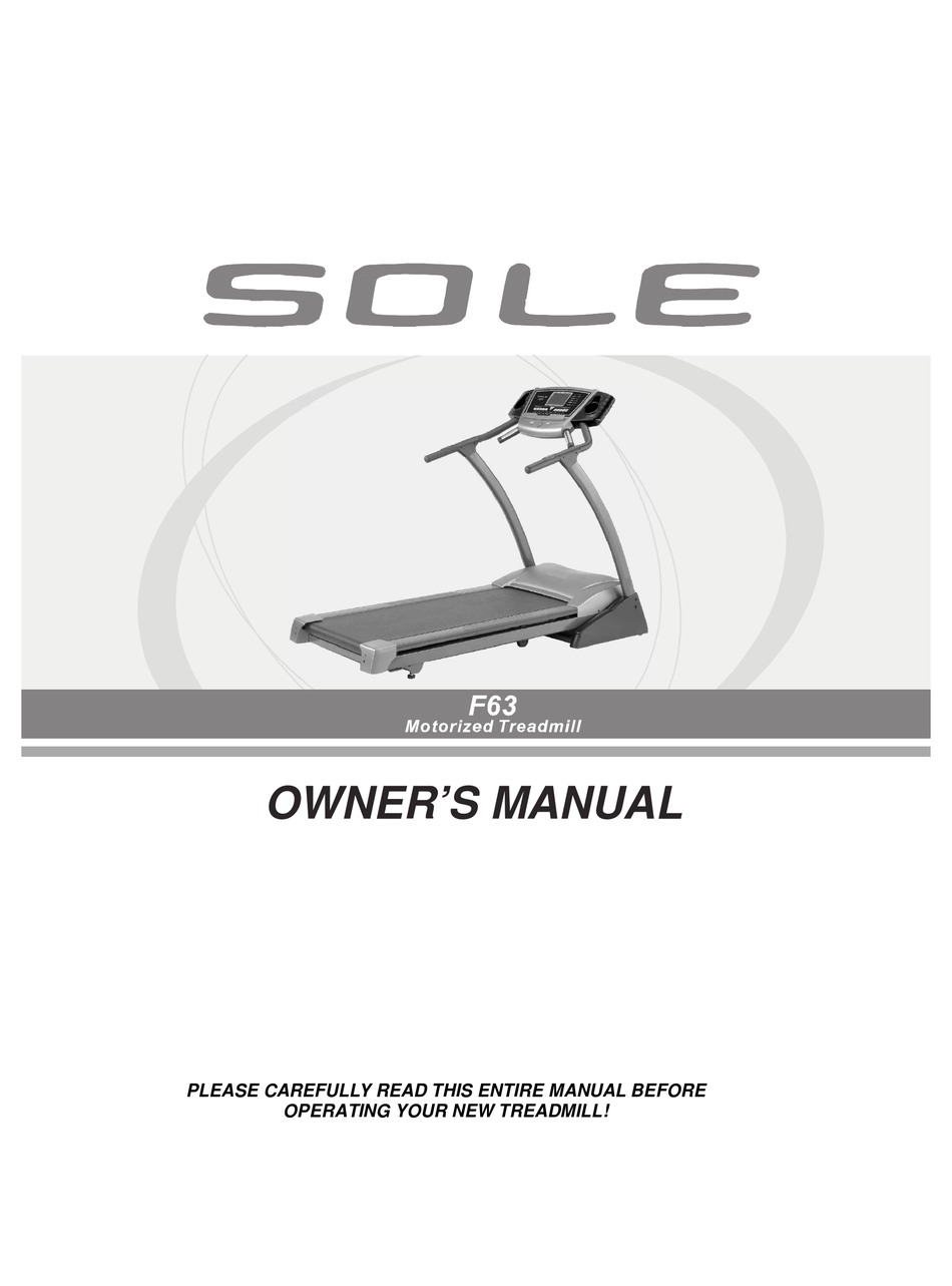 SOLE F63 OWNER'S MANUAL Pdf Download ManualsLib