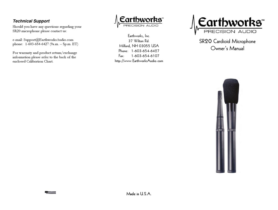 販売店  SR20 earthworks レコーディング/PA機器