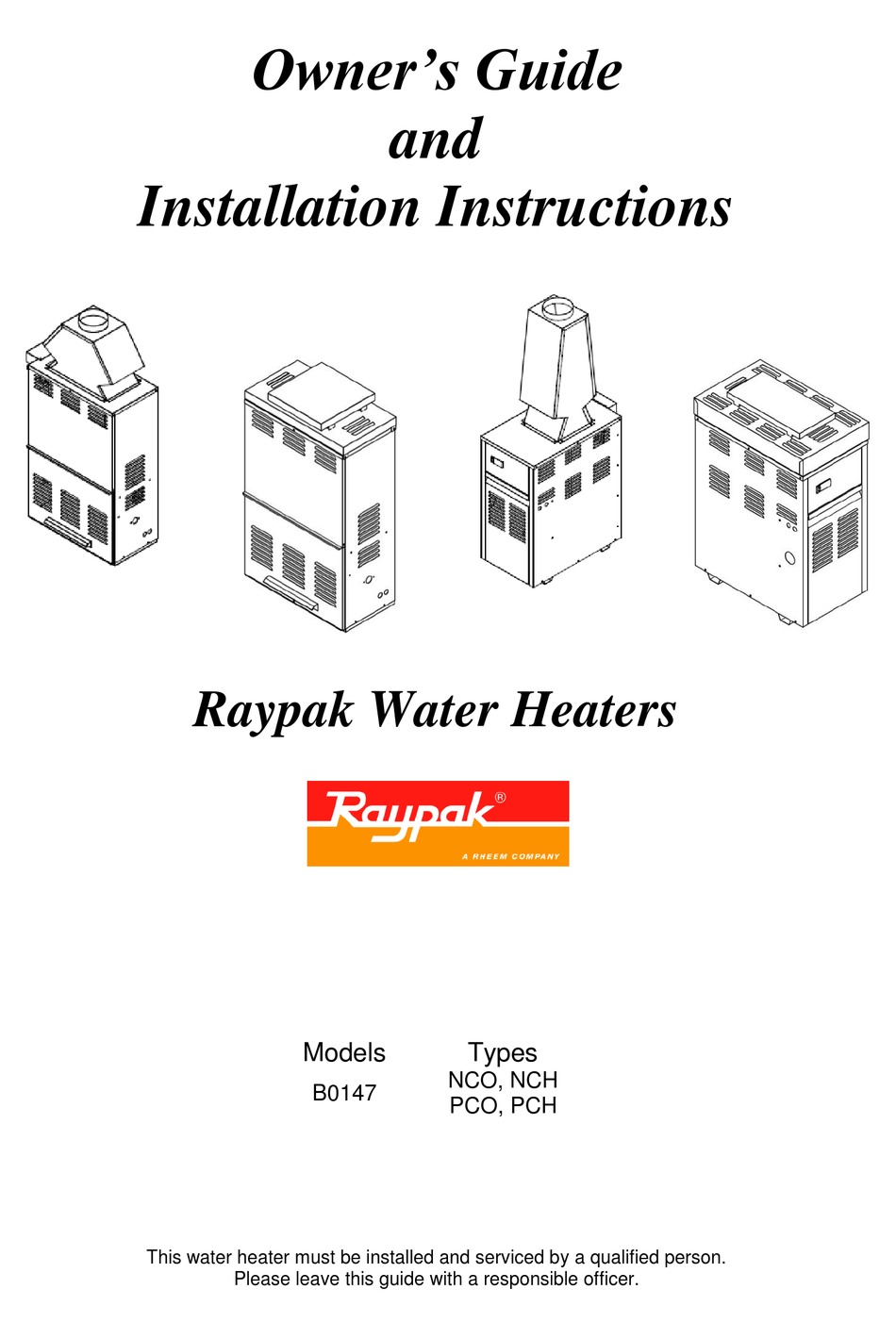 RAYPAK B0147 OWNER