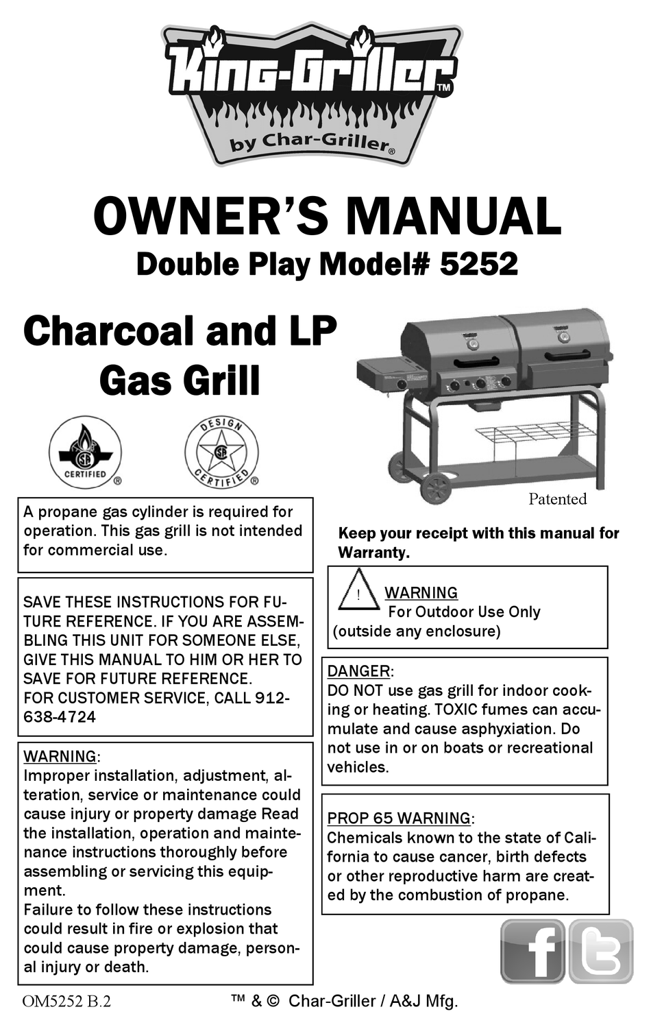 KINGGRILLER 5252 OWNER'S MANUAL Pdf Download ManualsLib