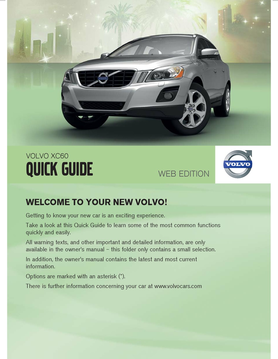 VOLVO XC60 QUICK MANUAL Pdf Download ManualsLib