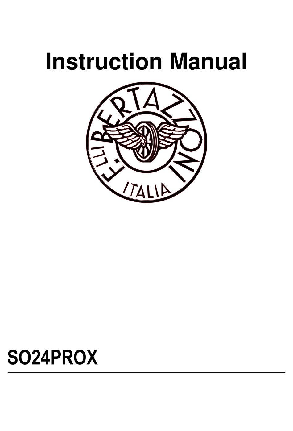 BERTAZZONI SO24PROX INSTRUCTION MANUAL Pdf Download ManualsLib