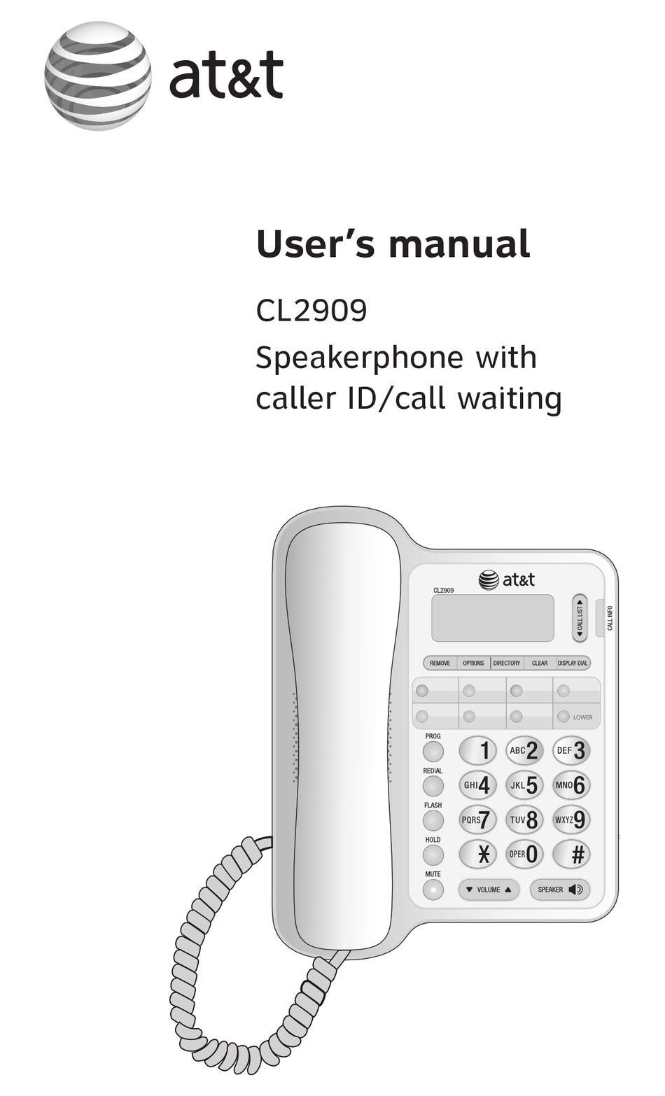 AT&T CL2909 USER MANUAL Pdf Download | ManualsLib