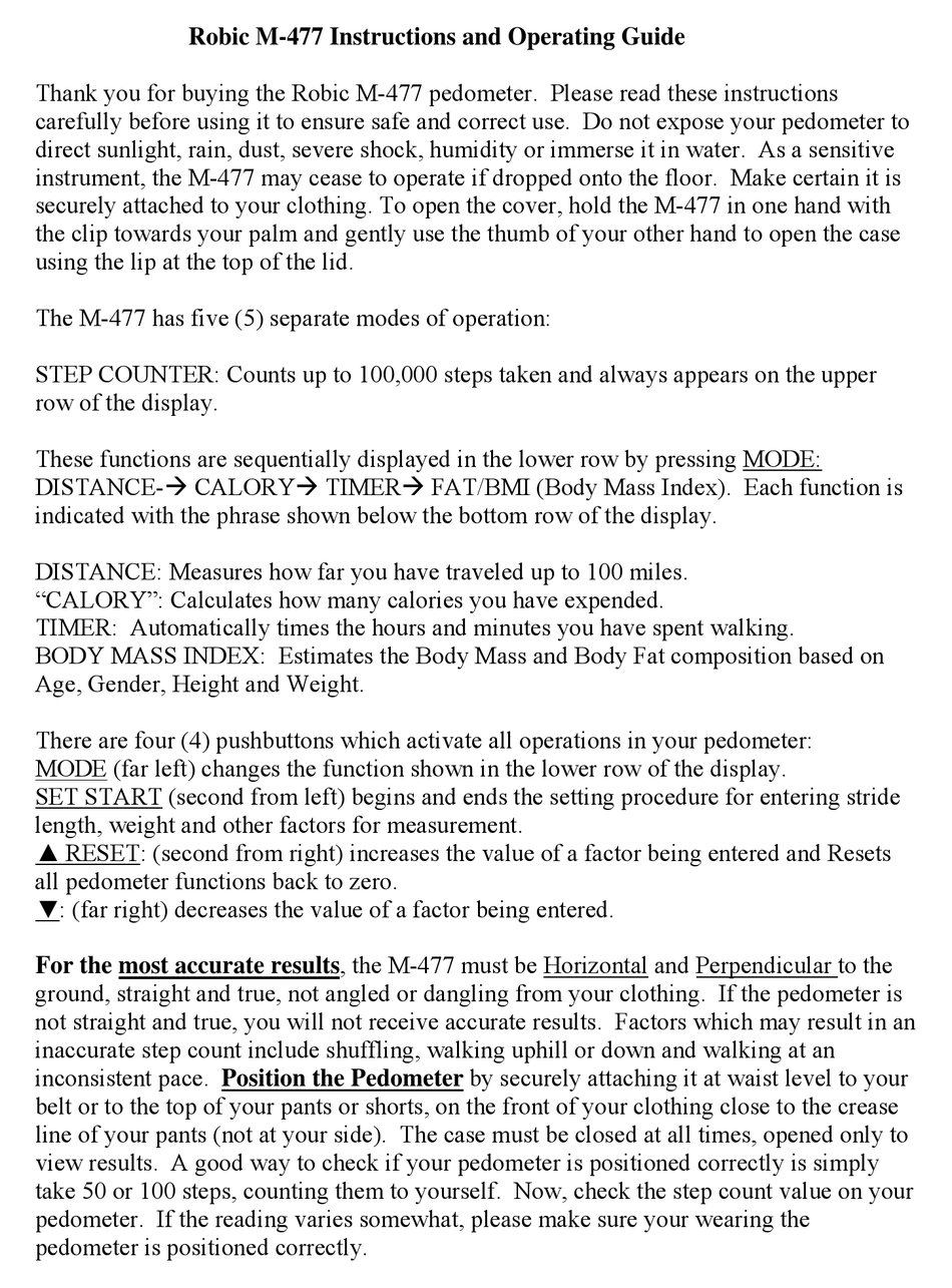 ROBIC M477 INSTRUCTIONS AND OPERATING MANUAL Pdf Download ManualsLib