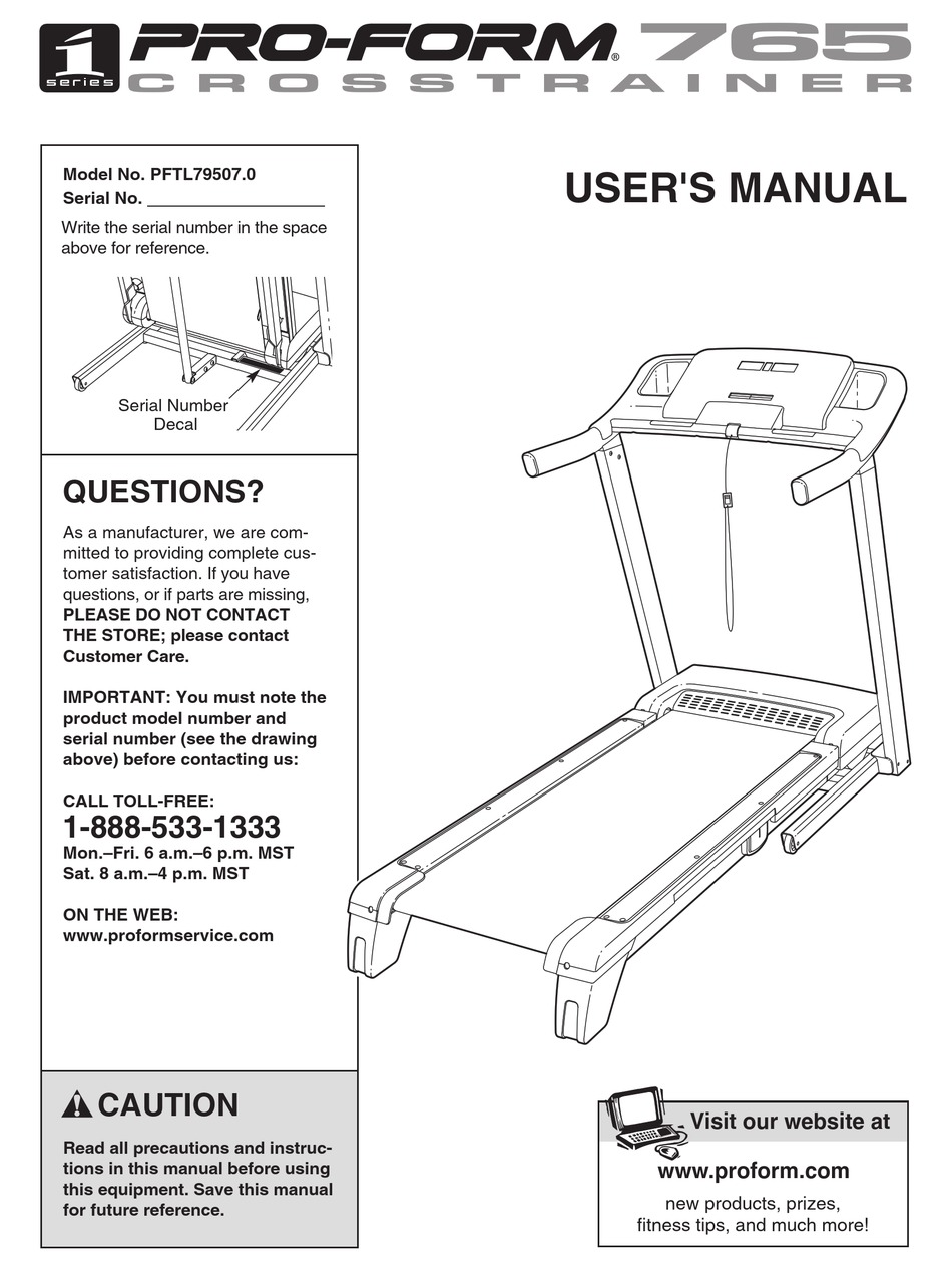 PRO FORM 765 CROSSTRAINER USER MANUAL Pdf Download ManualsLib