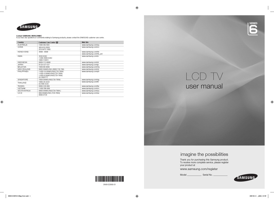 SAMSUNG LCD TV USER MANUAL Pdf Download | ManualsLib