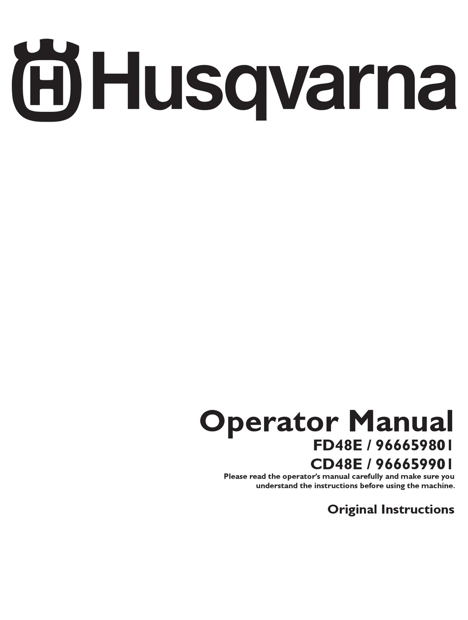 HUSQVARNA FD48E OPERATOR'S MANUAL Pdf Download | ManualsLib