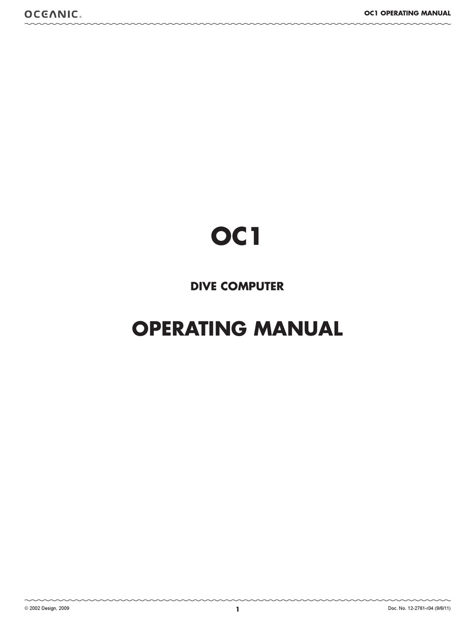 OCEANIC OC1 OPERATING MANUAL Pdf Download ManualsLib
