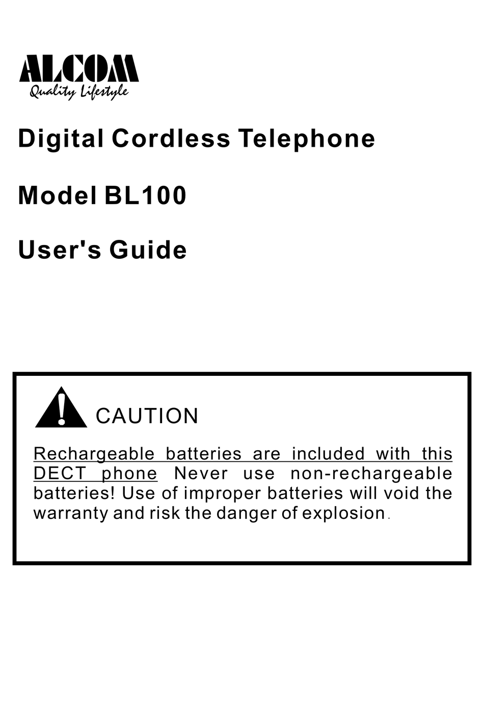 BL100 USER MANUAL Pdf Download ManualsLib
