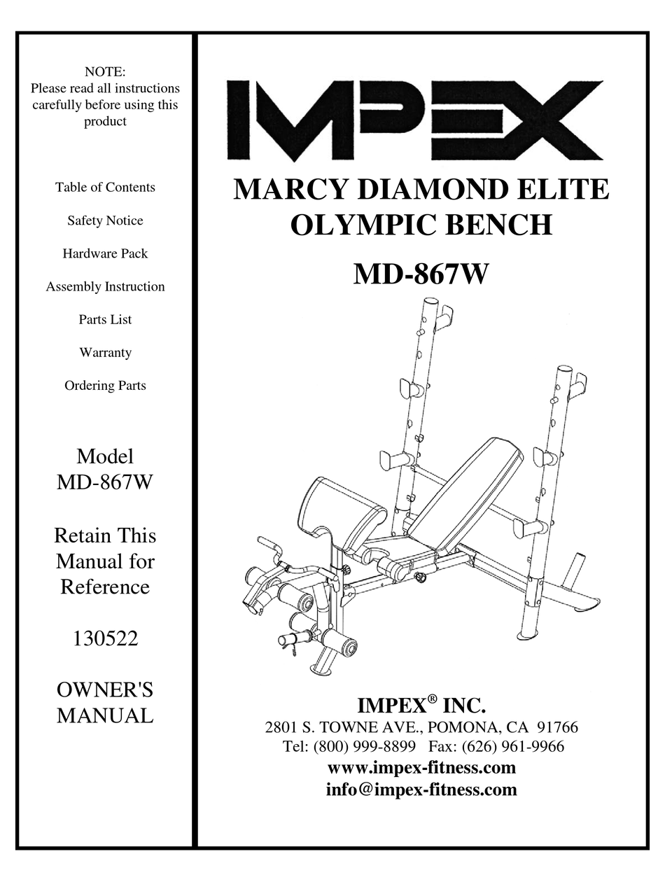 Marcy diamond elite home gym manual hot sale