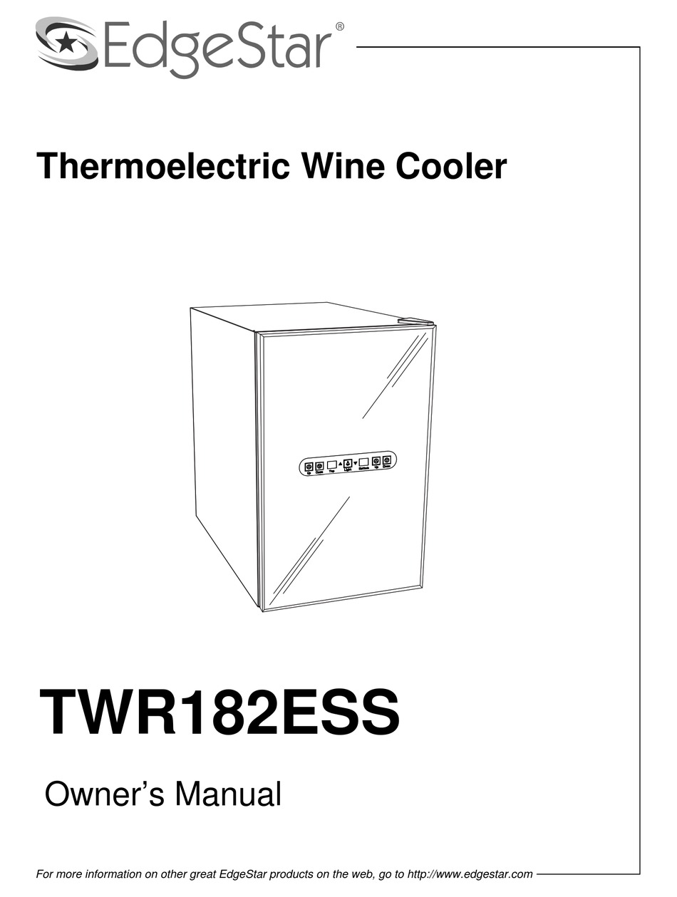 EDGESTAR TWR182ESS OWNER'S MANUAL Pdf Download ManualsLib