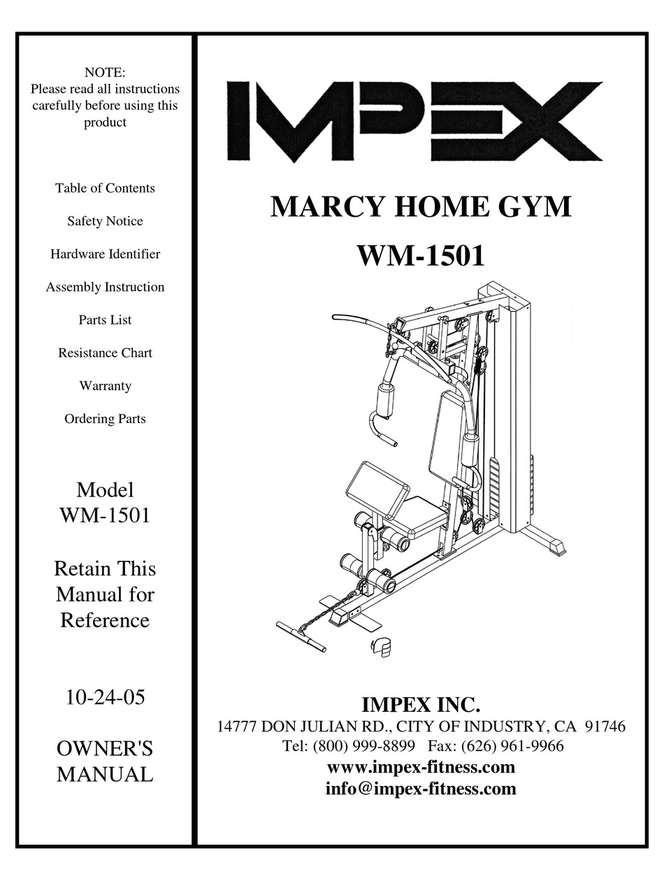 IMPEX WM-1501 OWNER'S MANUAL Pdf Download | ManualsLib