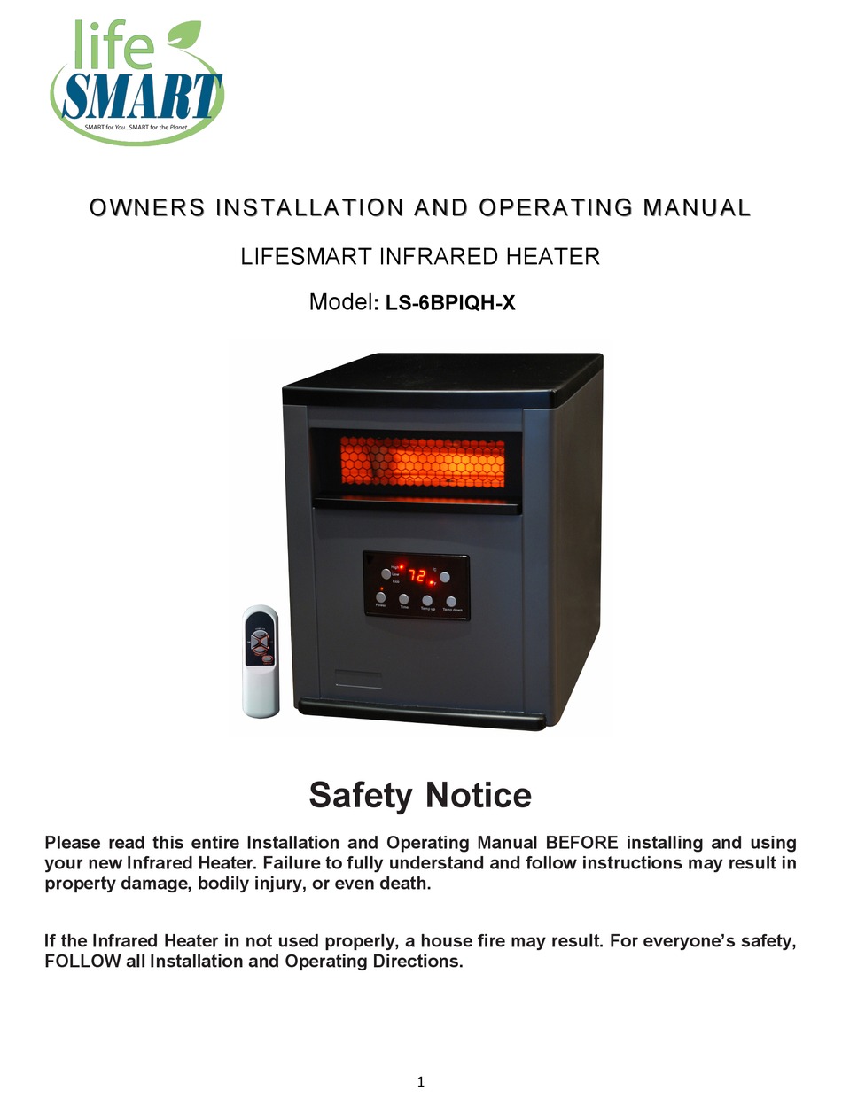 Lifesmart Ls 6bpiqh X Owners Installation And Operating Manual Pdf Download Manualslib