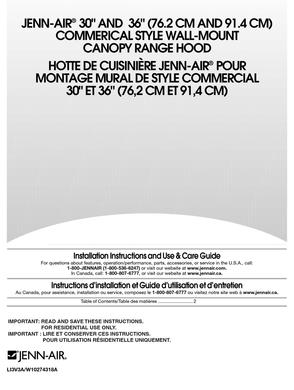 JENNAIR 30" COMMERICAL STYLE WALLMOUNT CANOPY RANGE HOOD INSTALLATION