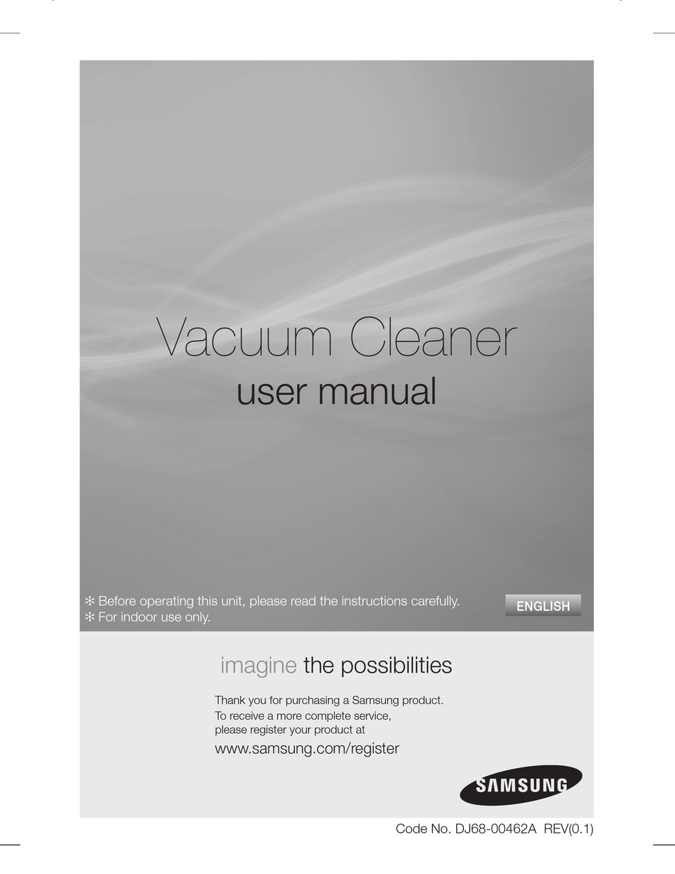 SAMSUNG VACUUM CLEANER USER MANUAL Pdf Download ManualsLib