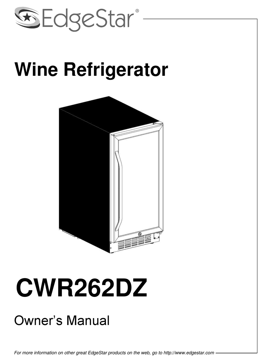 Edgestar Cwr262dz Owner S Manual Pdf Download Manualslib