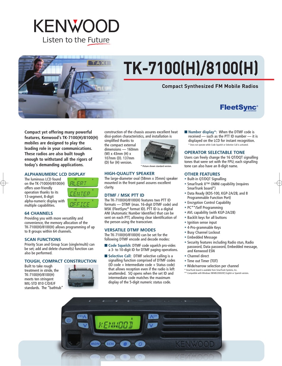 KENWOOD TK7100 SPECIFICATIONS Pdf Download ManualsLib
