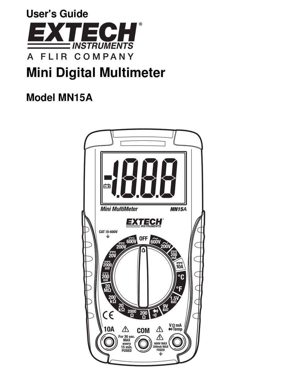 EXTECH INSTRUMENTS MN15A USER MANUAL Pdf Download | ManualsLib