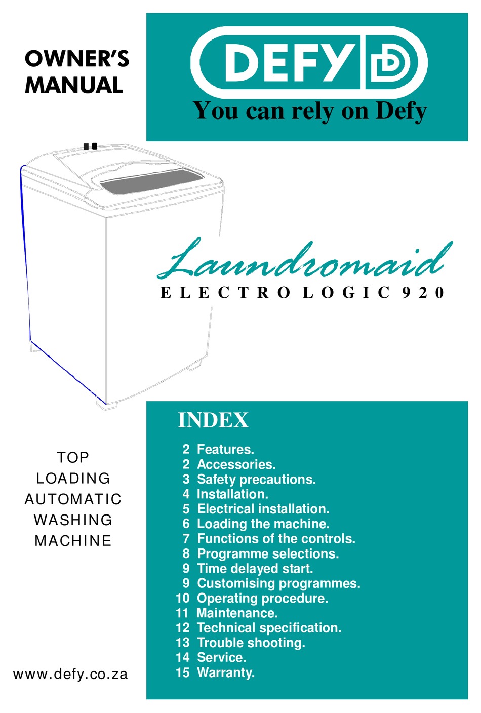 defy laundromaid 1300 not draining