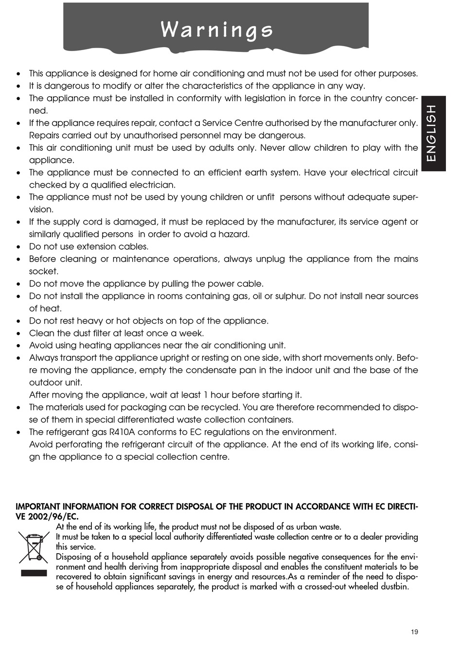 DELONGHI PACN120HP OPERATING INSTRUCTIONS MANUAL Pdf Download | ManualsLib