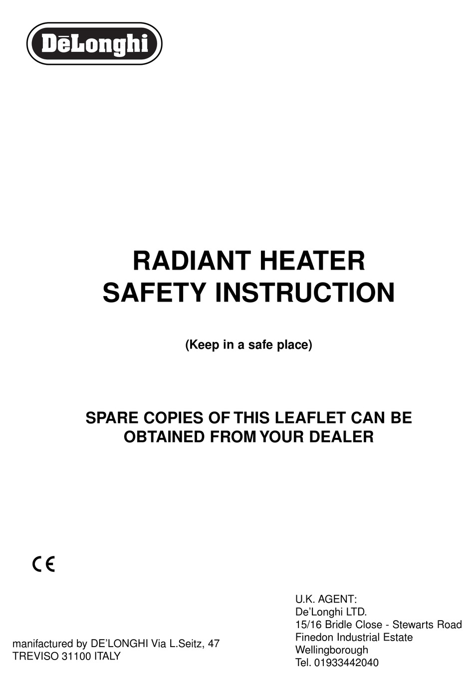 DELONGHI RADIANT HEATER SAFETY INSTRUCTION Pdf Download ManualsLib