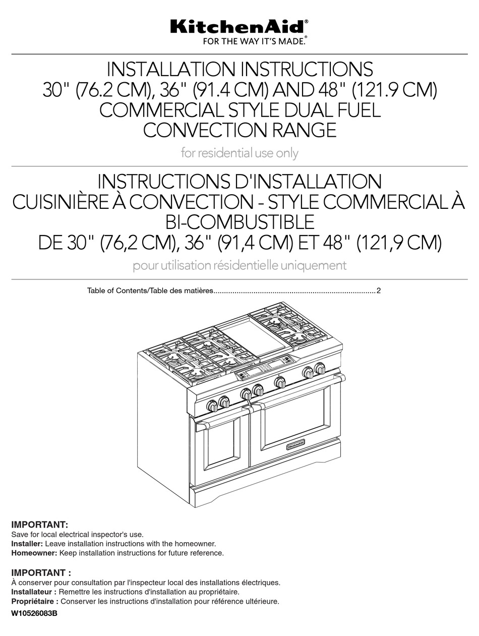 KITCHENAID 30" (76.2 CM) COMMERCIAL STYLE DUAL FUEL CONVECTION RANGE