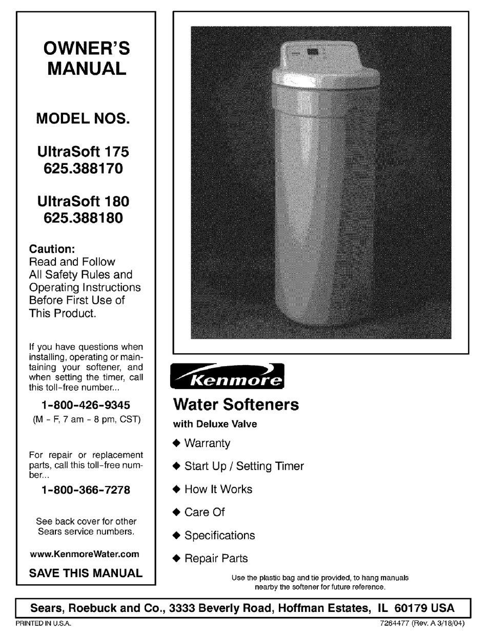 KENMORE 625.388180 OWNER