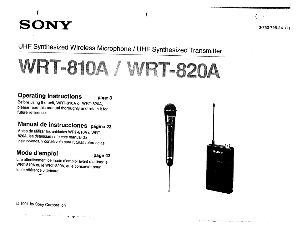 SONY WRT 810A OPERATING INSRUCTIONS Pdf Download ManualsLib