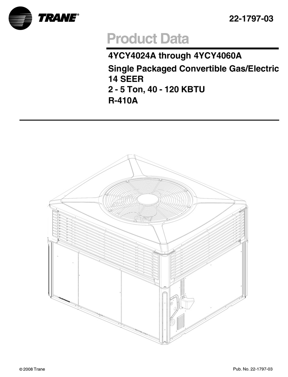 TRANE 4YCY4060A PRODUCT DATA Pdf Download ManualsLib