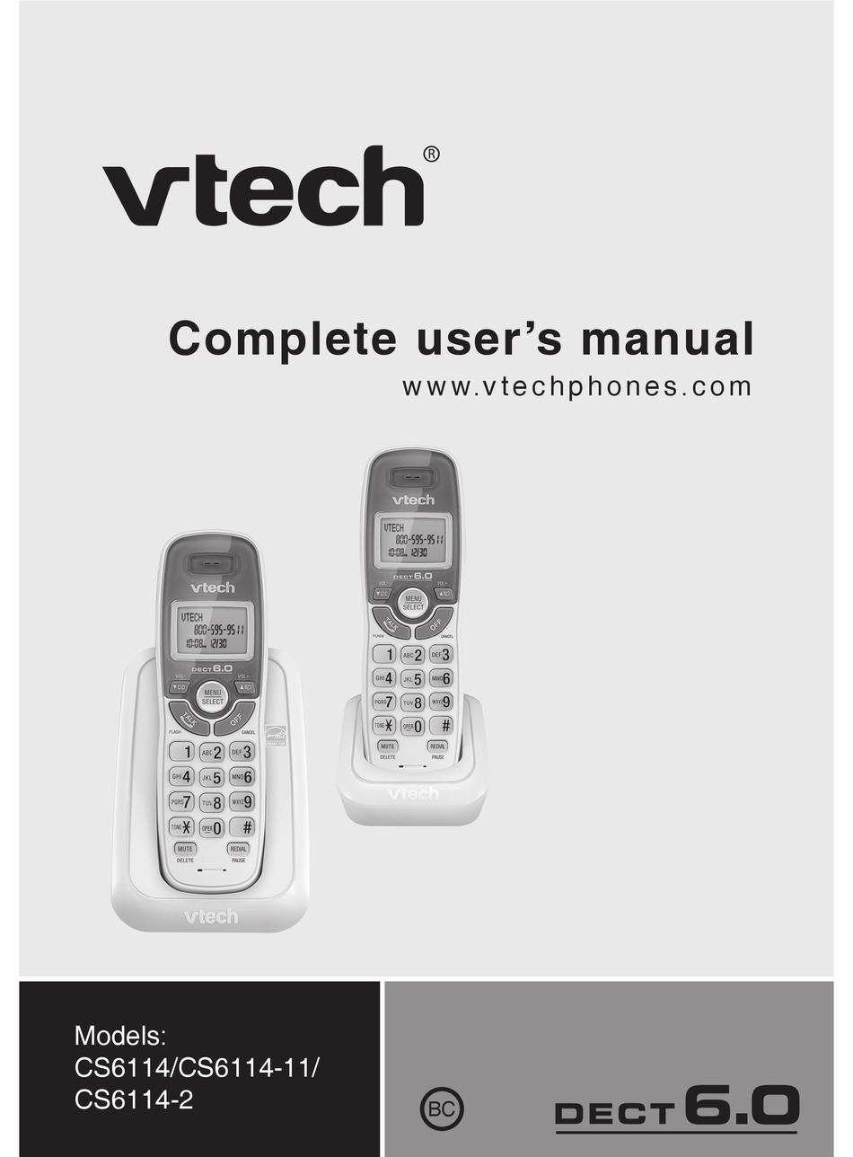 VTECH CS6114 COMPLETE USER'S MANUAL Pdf Download | ManualsLib
