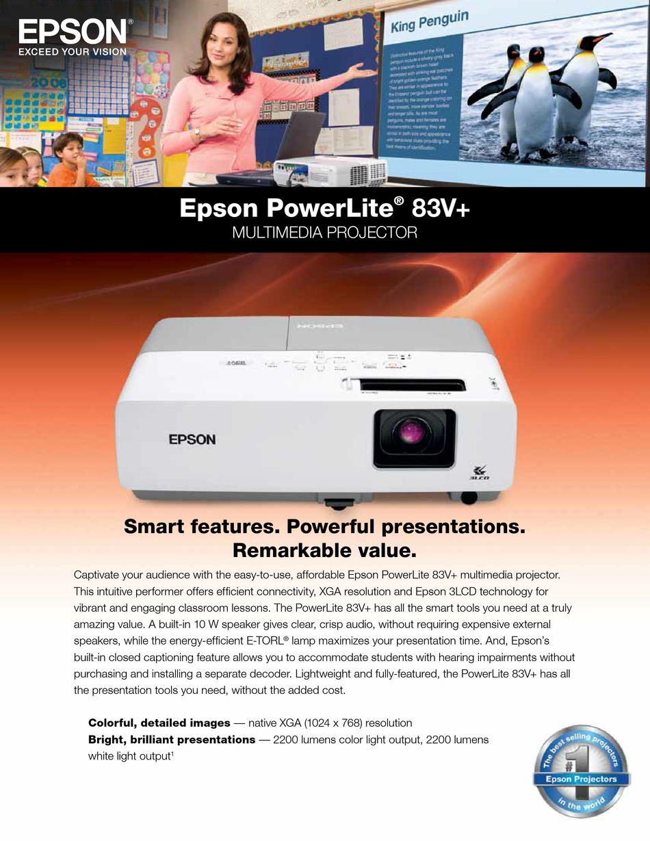 Epson Powerlite 83v Brochure And Specs Pdf Download Manualslib 2359
