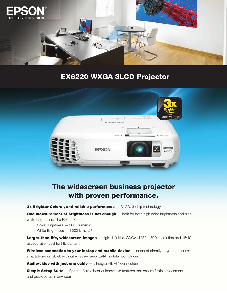 EPSON EX6220 WXGA BROCHURE & SPECS Pdf Download ManualsLib
