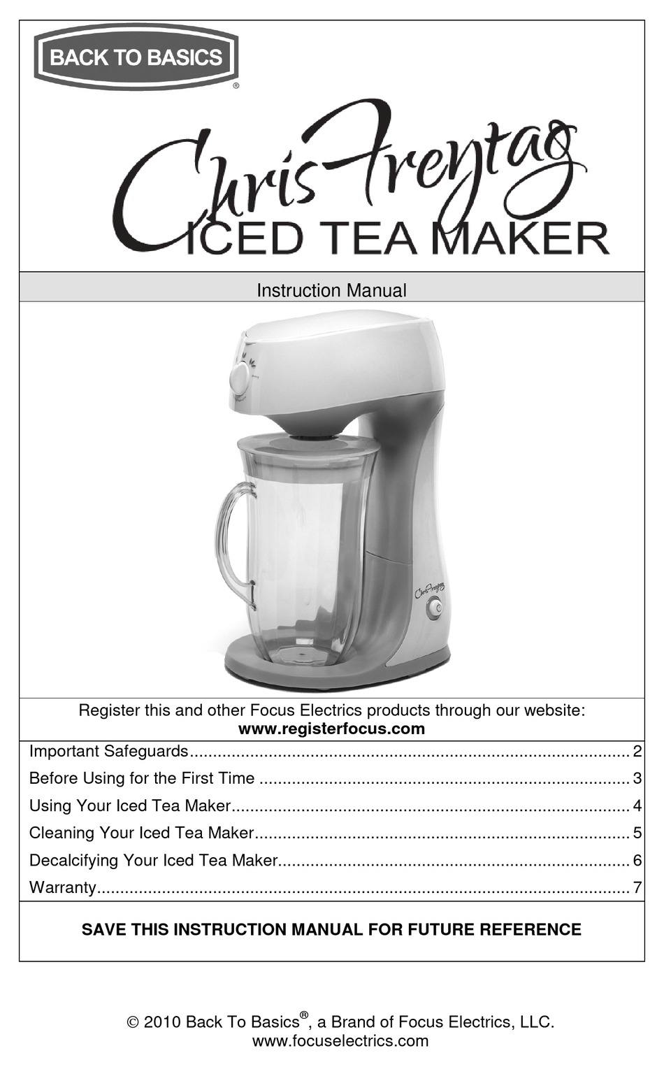 BACK TO BASICS ICED TEA MAKERS INSTRUCTION MANUAL Pdf Download ManualsLib