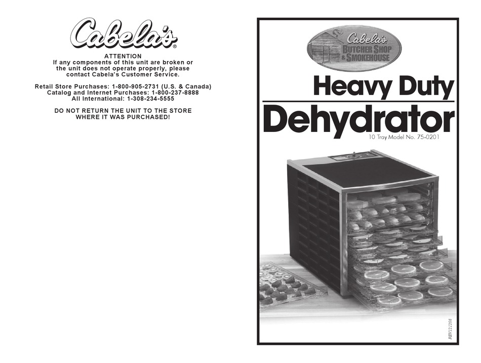 CABELA'S 1 TRAY FOOD DEHYDRATOR MODEL 54-1647 - Shopping.com