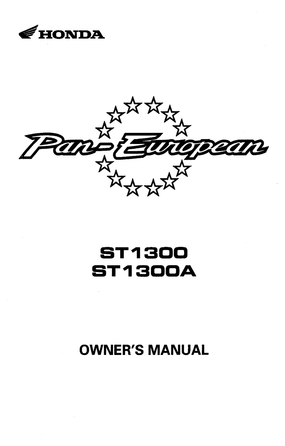 Honda Pan European St1300 Owner S Manual Pdf Download Manualslib