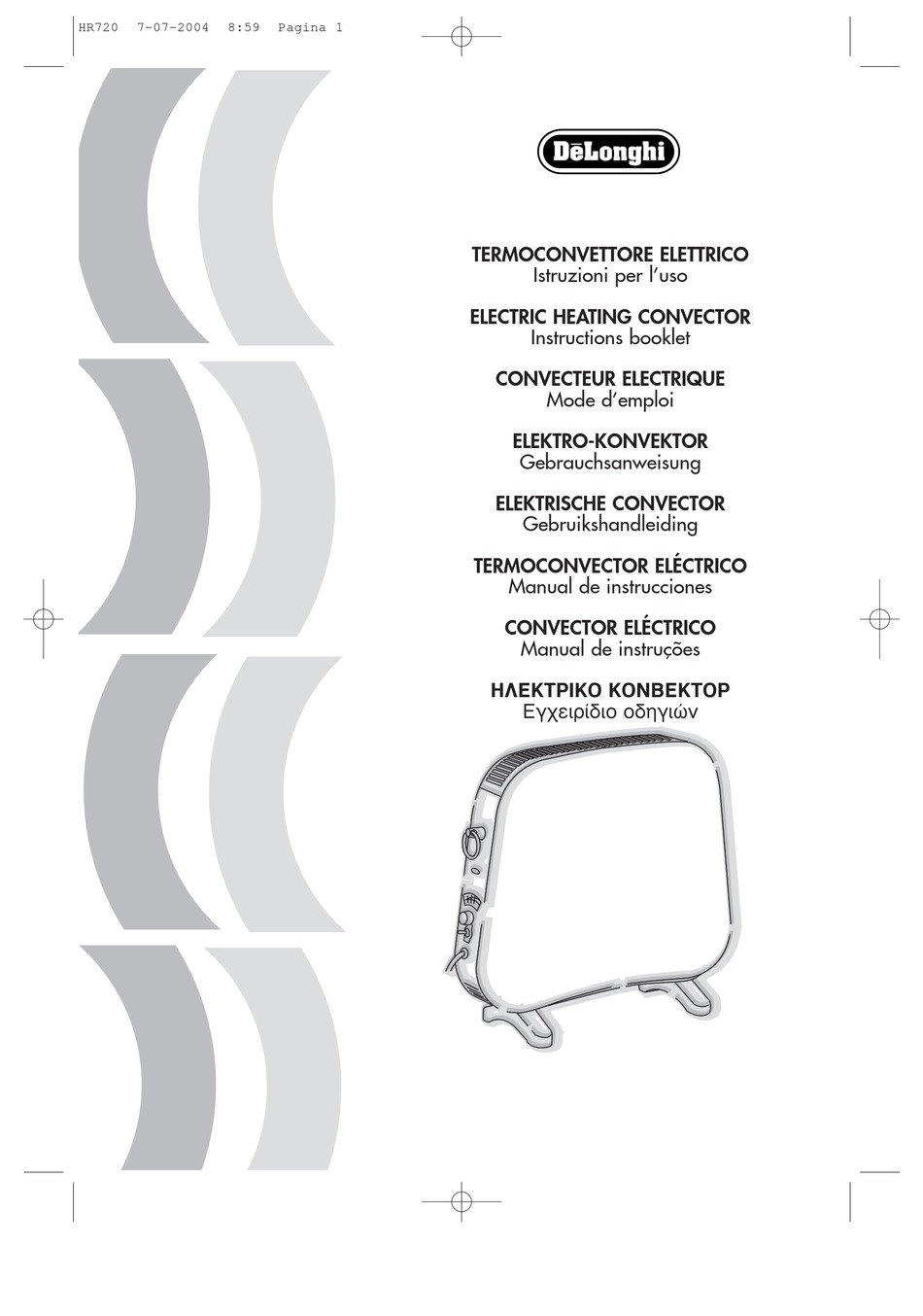 DELONGHI ELECTRIC HEATING CONVECTOR INSTRUCTION BOOKLET Pdf Download