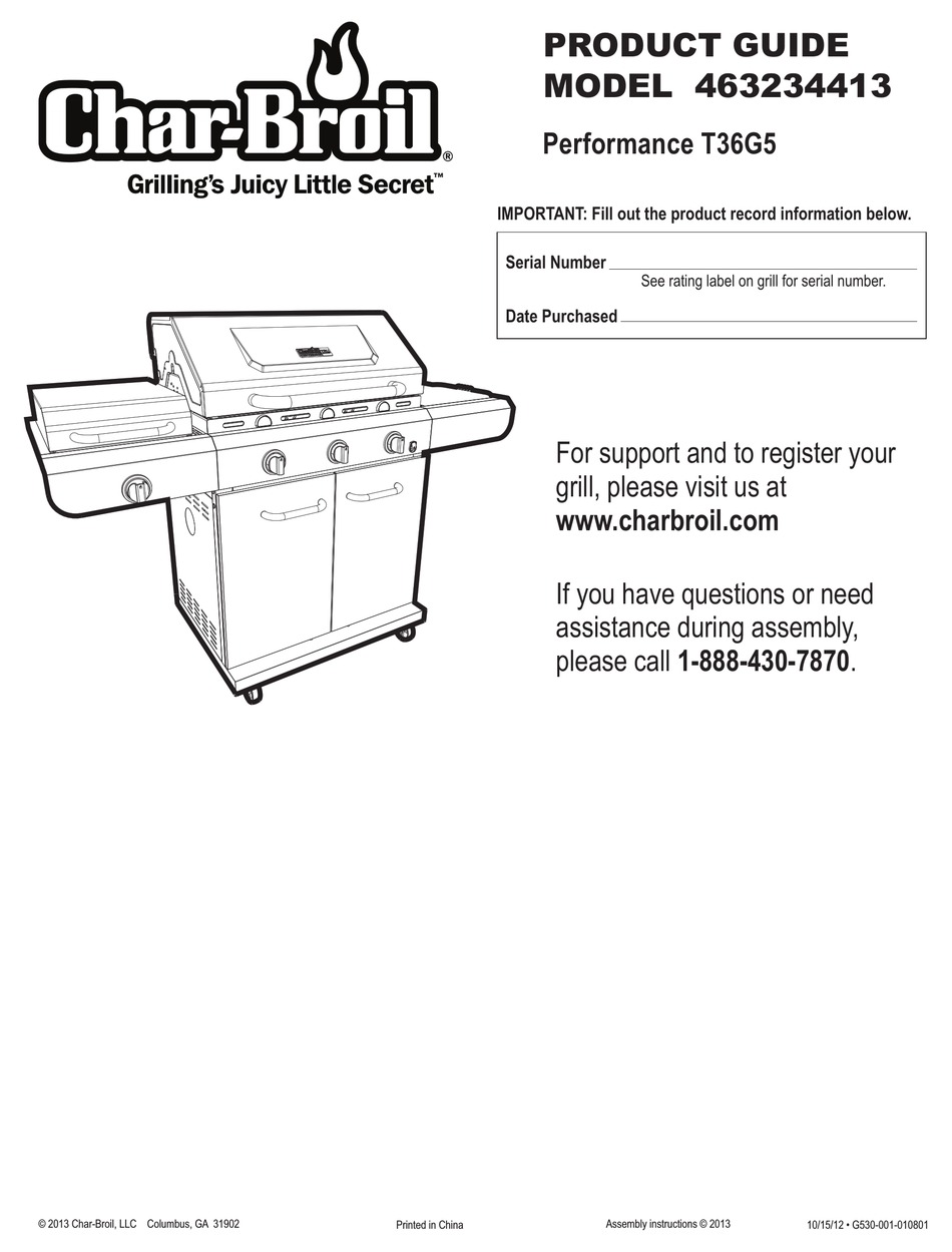 CHARBROIL 463234413 PRODUCT MANUAL Pdf Download ManualsLib