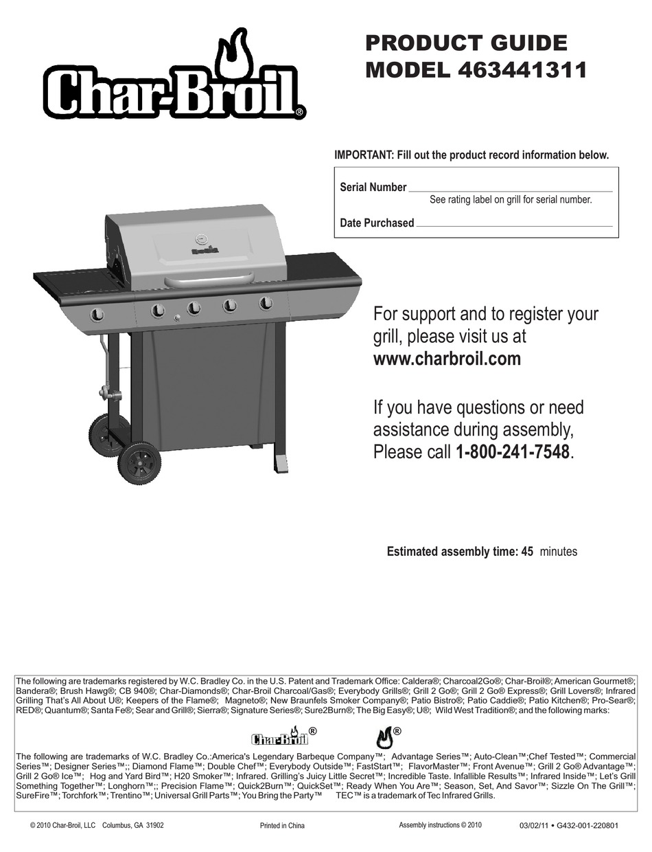 CHAR BROIL 463441311 PRODUCT MANUAL Pdf Download ManualsLib