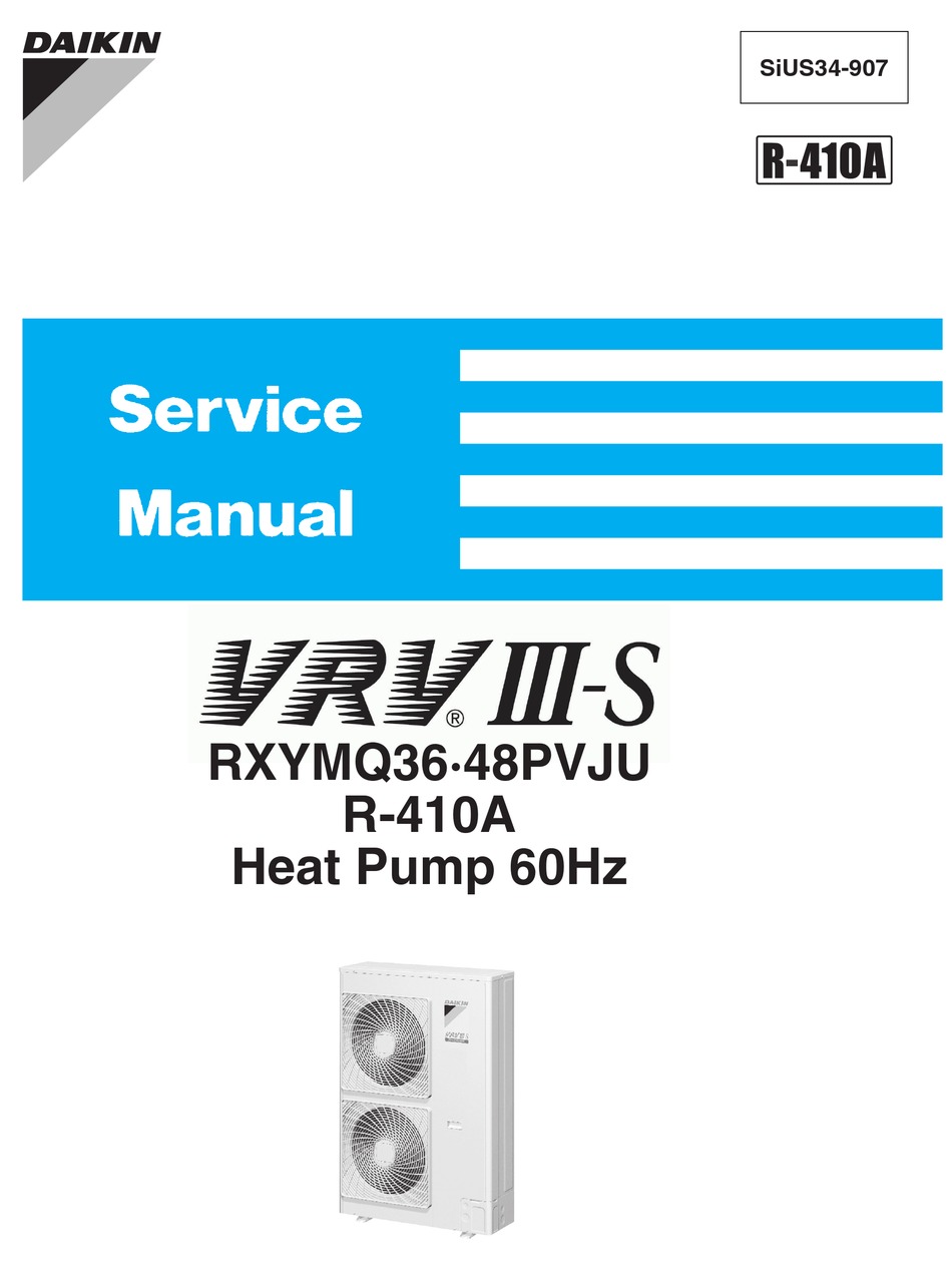 DAIKIN VRV III-S RXYMQ36 48PVJU SERVICE MANUAL Pdf Download | ManualsLib