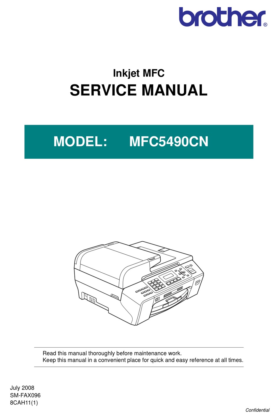 Brother Mfc5490cn Service Manual Pdf Download Manualslib