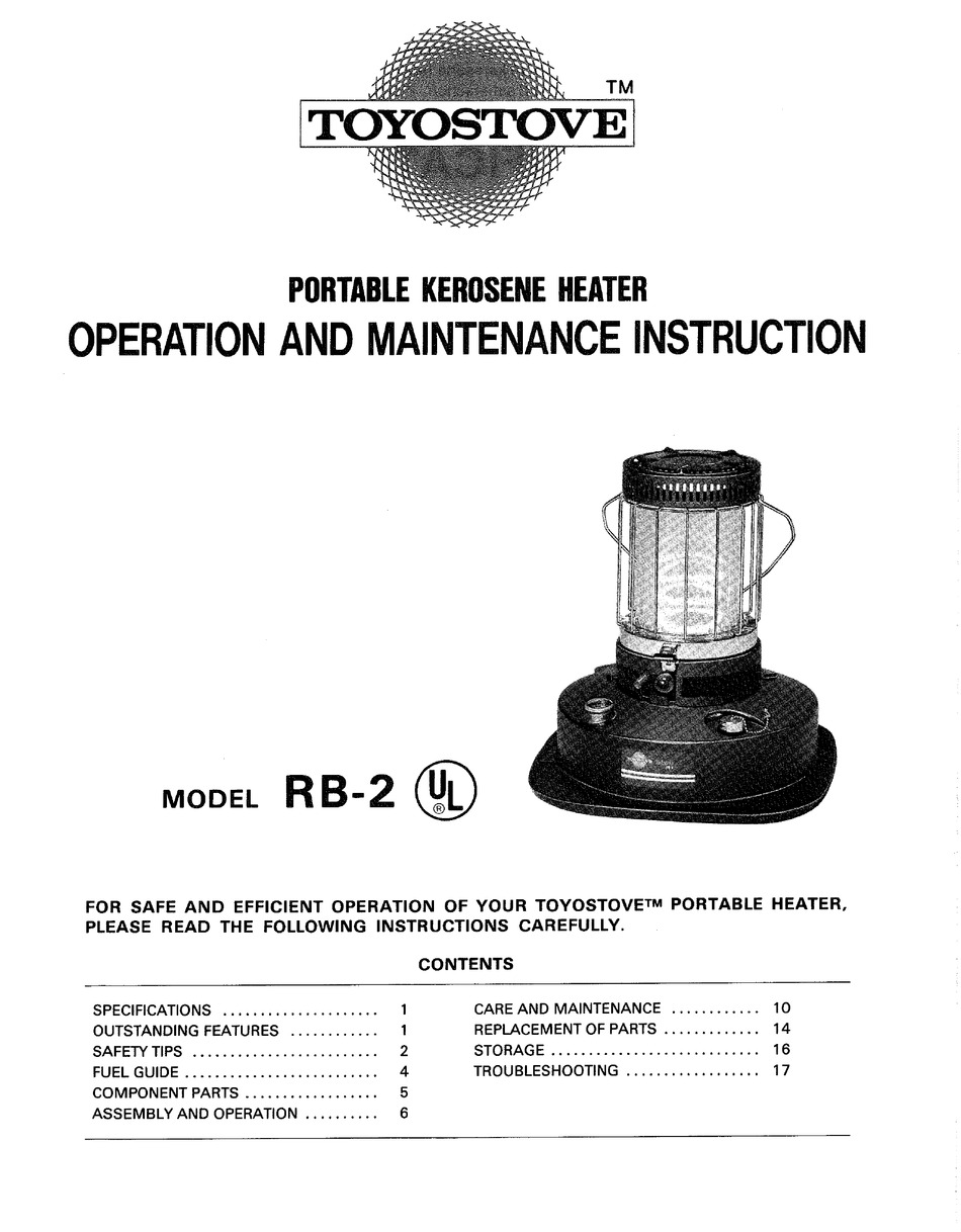Portable Kerosene Heater Wick... TOYOSTOVE RAINBOW Model RB-2 